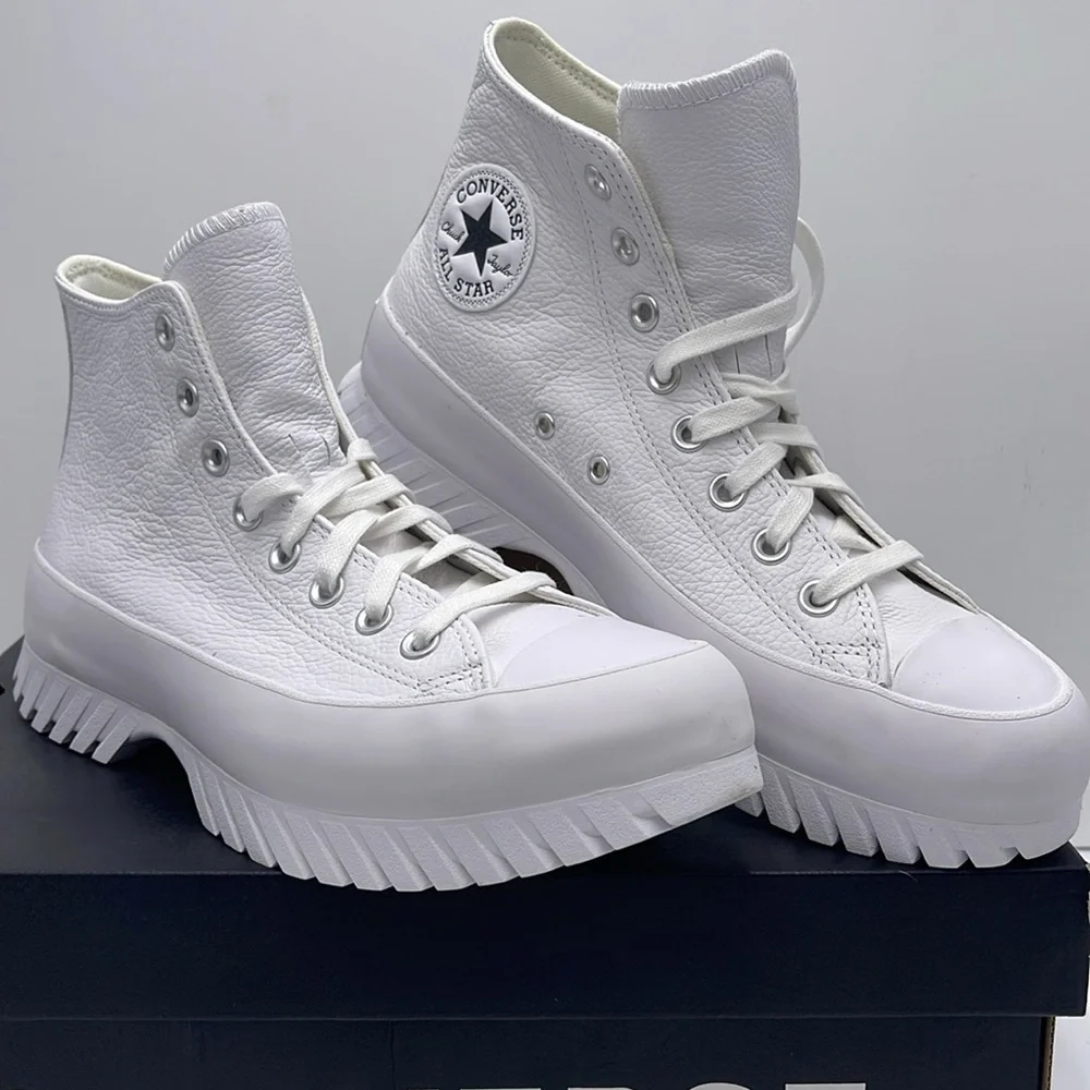 Converse WMNS CTAS LUGGED 2.0 HI WHITE/EGRET/BLACK A03705C Platforms Sneakers